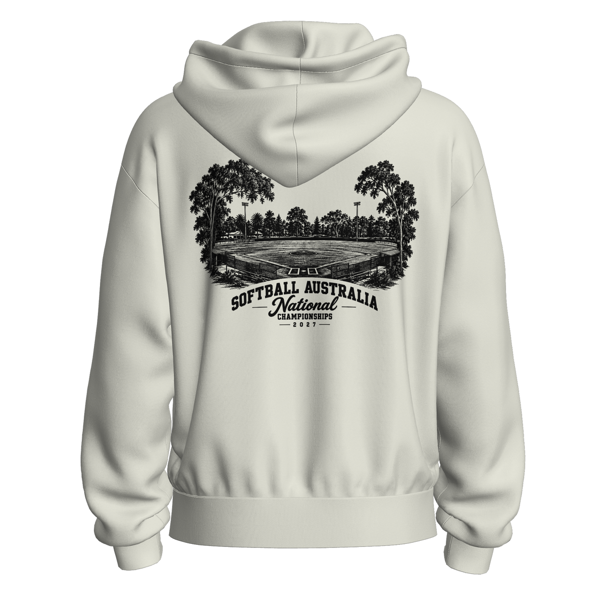 Softball Australia Nationals Ballpark Oversized Hoodie - Natural White