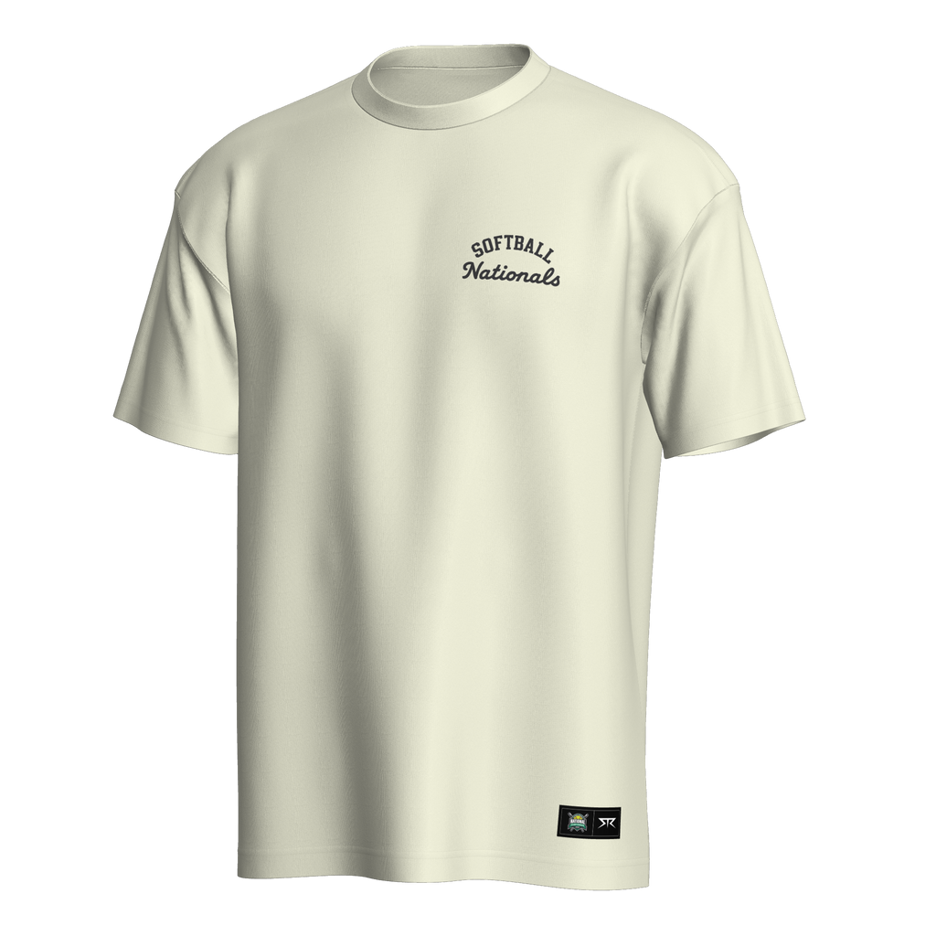 Softball Australia Nationals Ballpark Oversized Tee - Natural White