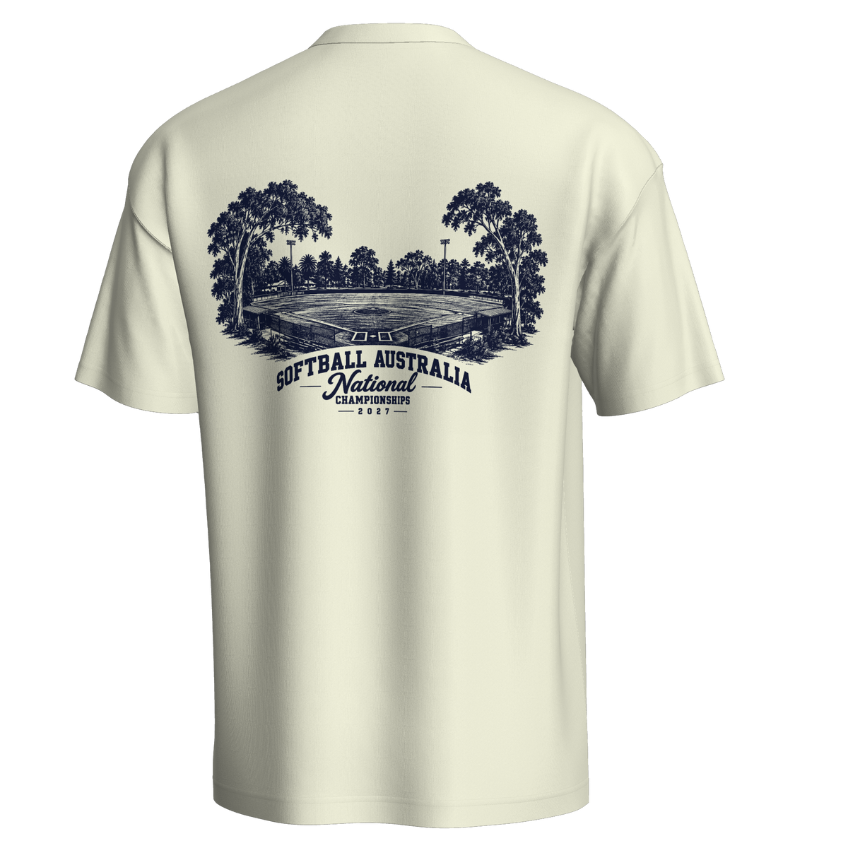 Softball Australia Nationals Ballpark Oversized Tee - Natural White